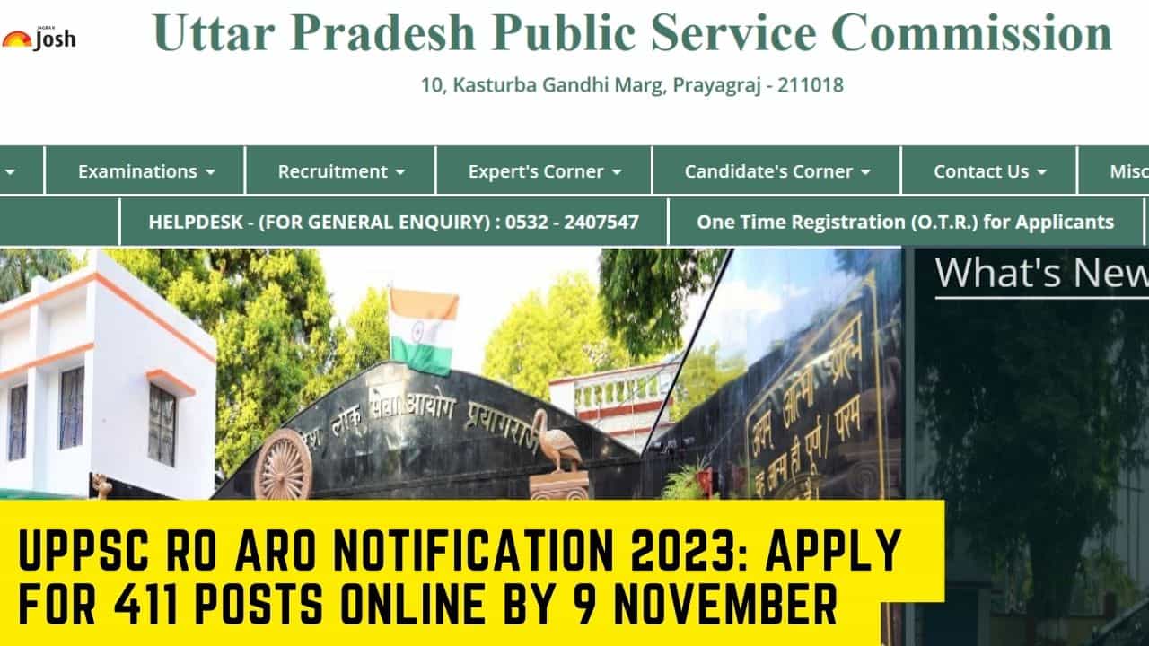 UPPSC RO ARO Notification 2023: Apply For 411 Posts Online by 9 November