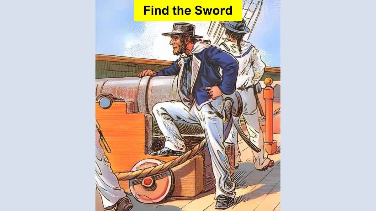 You have the eyes of hawk if you can spot the sailor’s lost sword in the picture in 6 seconds!