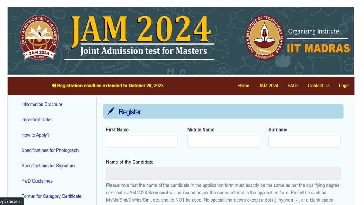 IIT JAM 2024 Registration Dates Extended, Get Direct Link Here To Apply