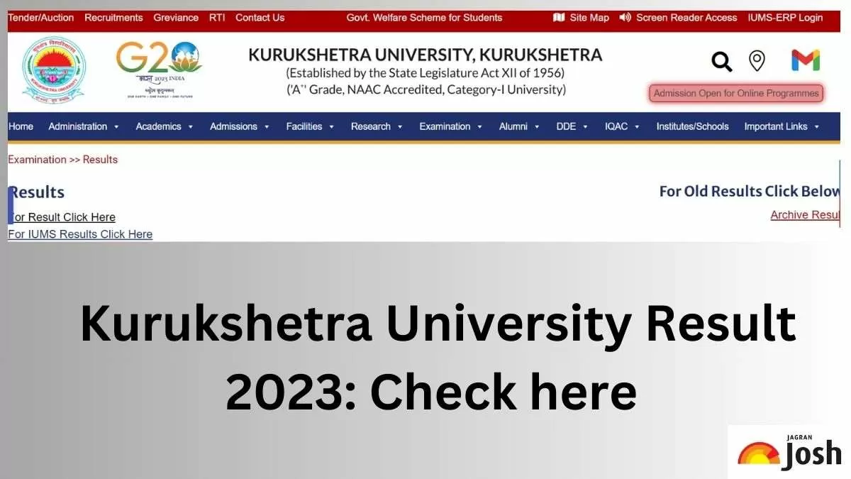 Kurukshetra University Results 2023 Released at new.kuk.ac.in