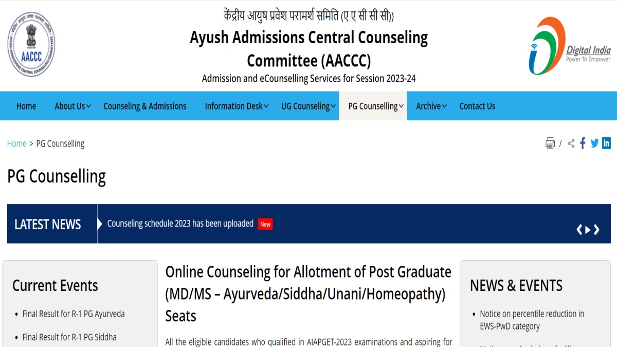 Ayush NEET PG Counselling Round 2 Registrations Begin Tomorrow