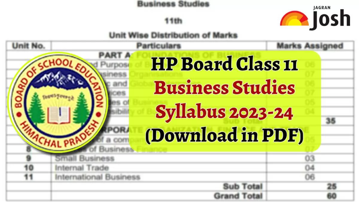 Download HPBOSE Class 11 Business Studies Syllabus PDF Here