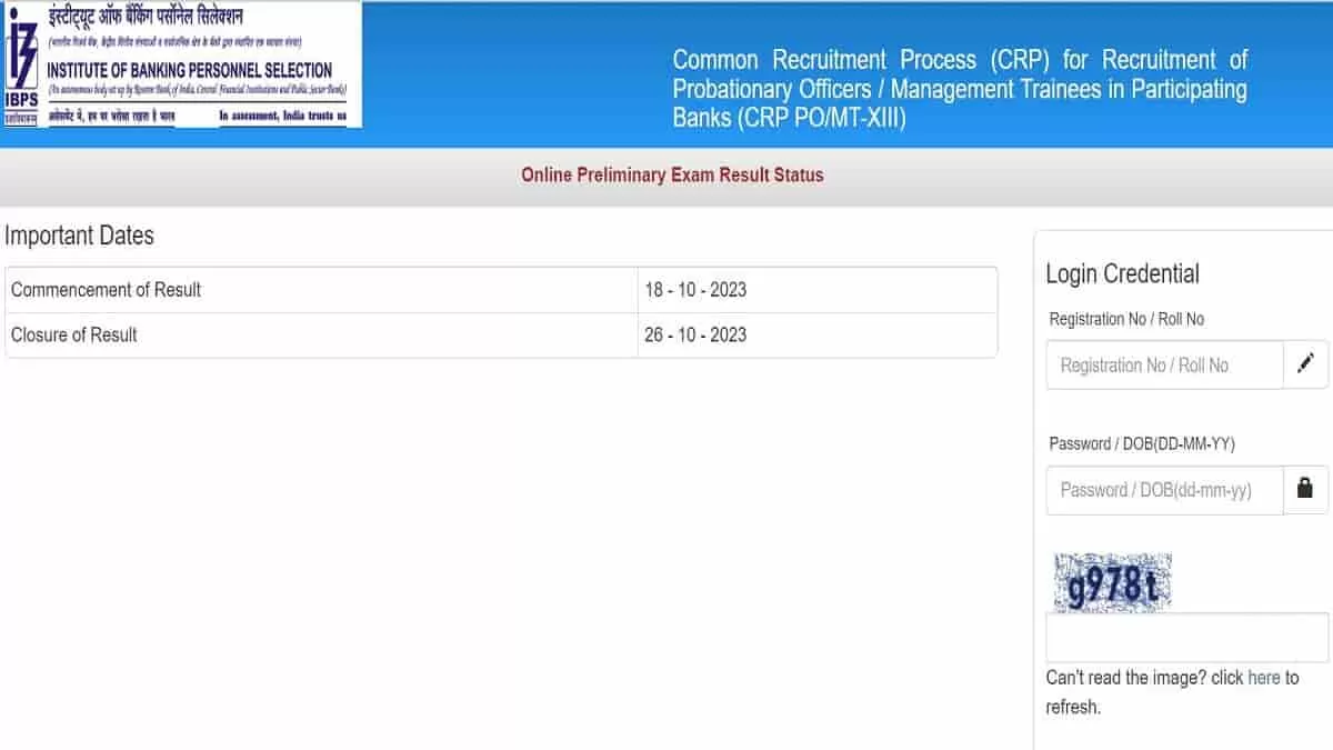 IBPS PO Result 2023 Declared At Ibps.in: Download Prelims Result Here