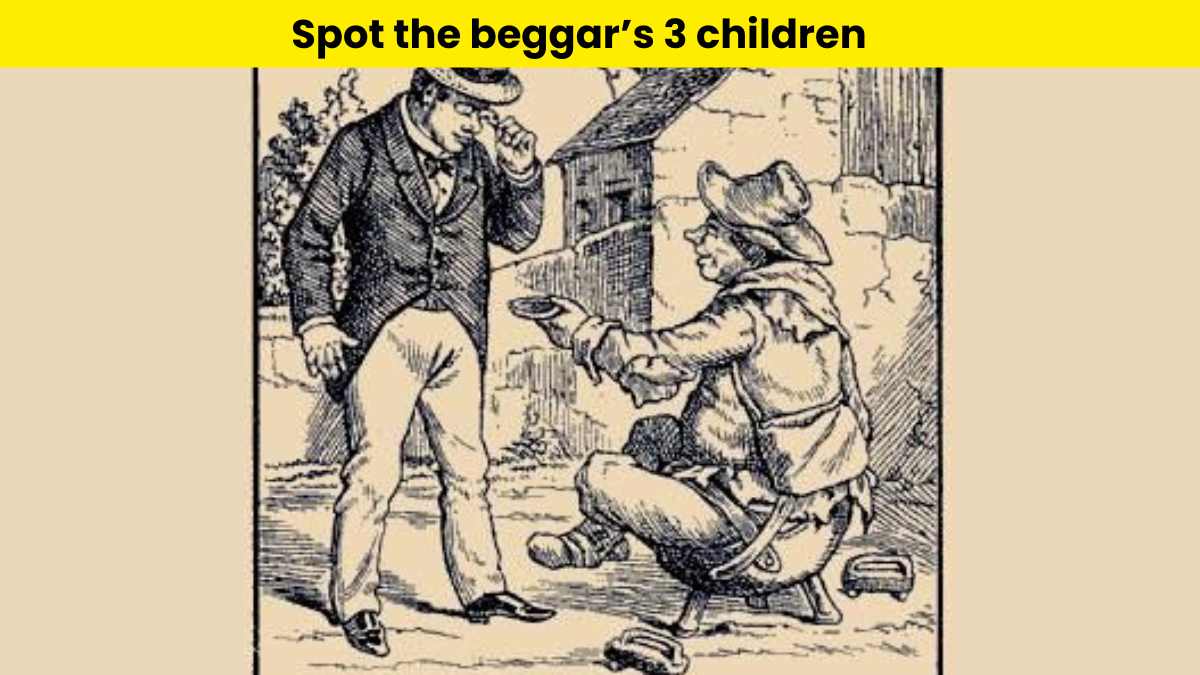 You have the sharpest eyes in the world if you can spot three children of the beggar in 8 seconds.