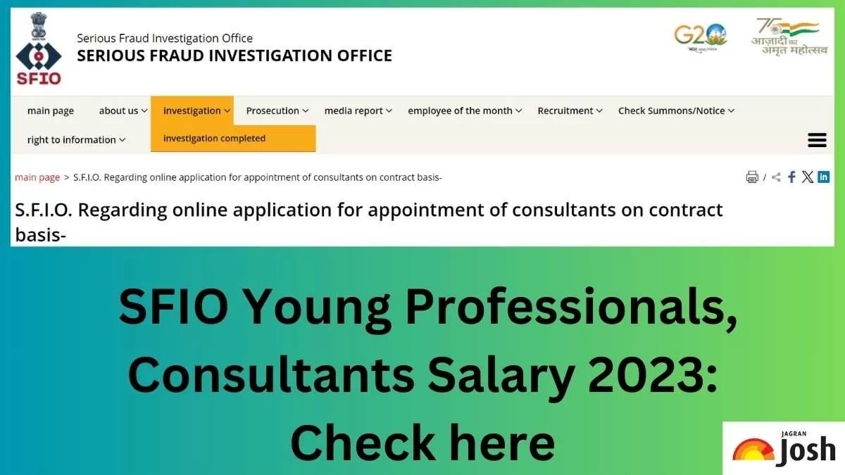 Check out the SFIO Young Professionals, Consultants Salary here.