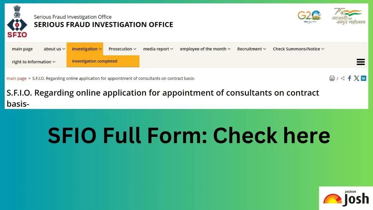 Check out the SFIO full form here.