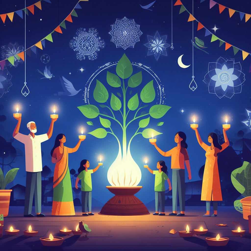 Free Vector | Hand-drawn diwali brochure of colored ornamental candle
