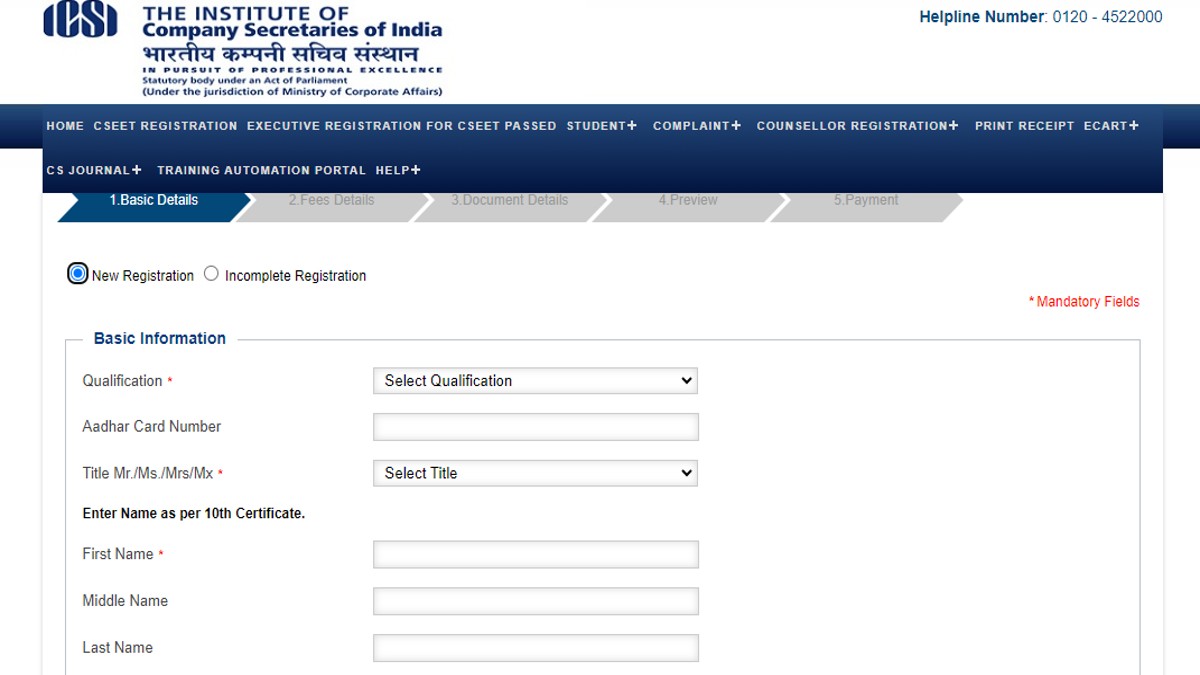 ICSI CSEET January 2024 Registrations Underway at icsi.edu, Check