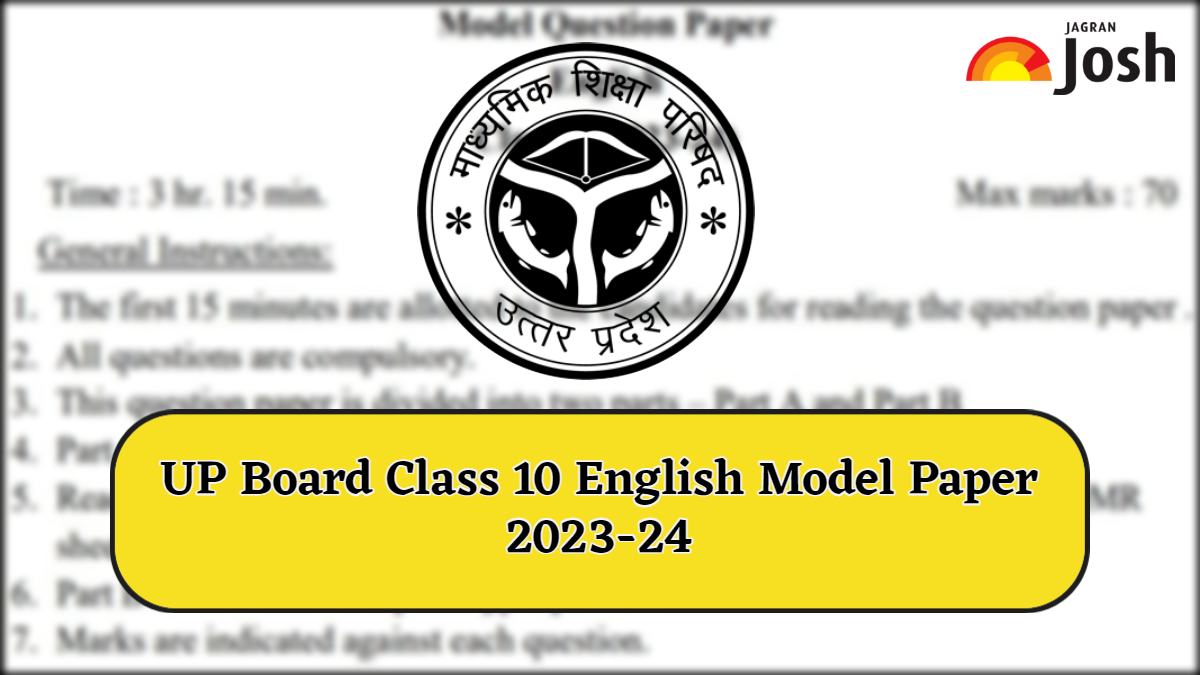 UP Board Class 10 English Model Paper 2024: Download FREE PDF