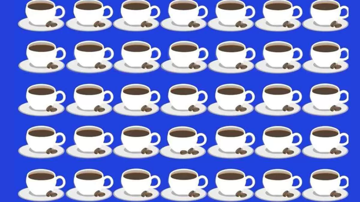Test your visual acuity by spotting the different coffee cup in the picture in 5 seconds!