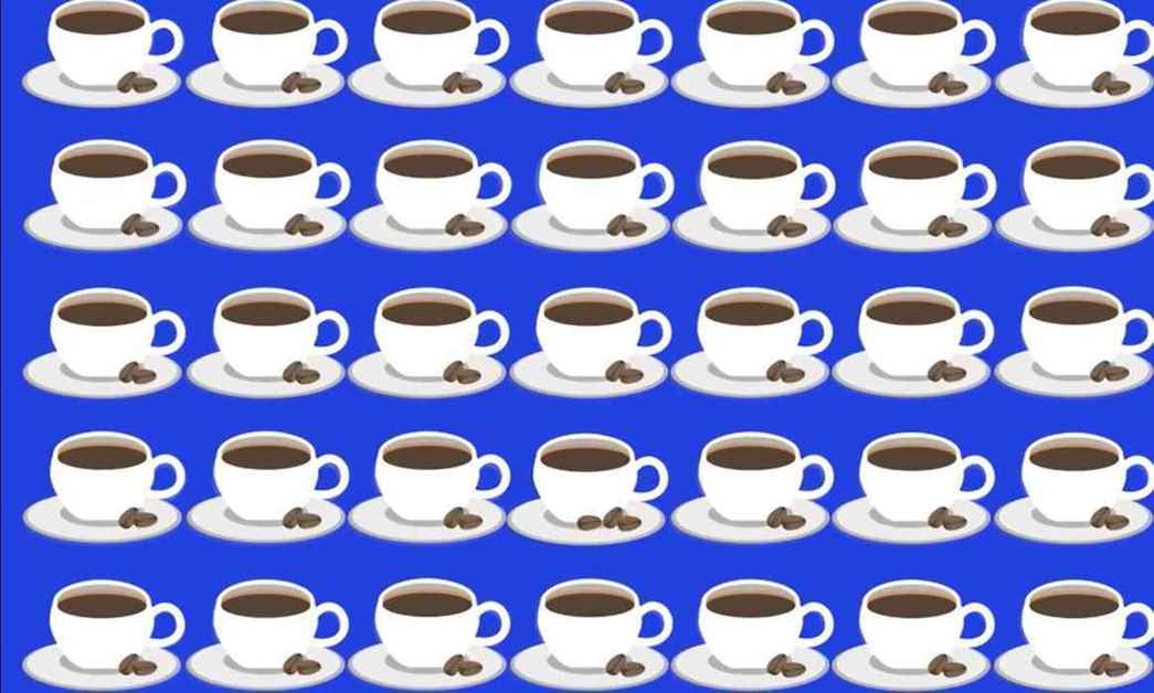 Test your visual acuity by spotting the different coffee cup in the picture in 5 seconds!