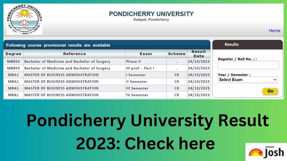 Get the direct link to download Pondicherry University Result 2023 PDF here.