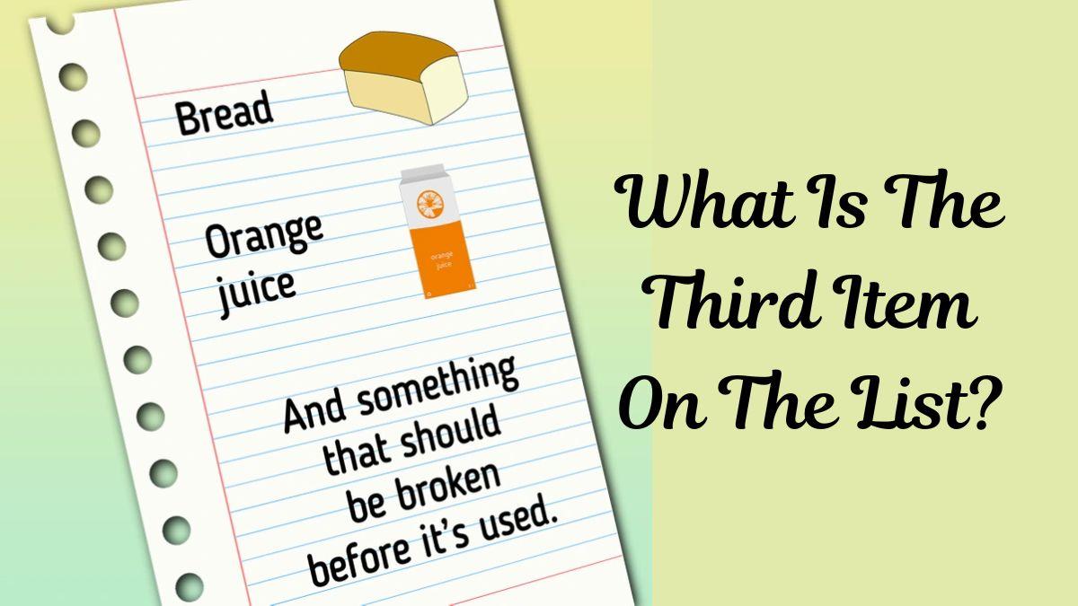 Puzzle to Test Your IQ: Can You Spot The Third Item On The List In The Picture Within 5 Seconds?