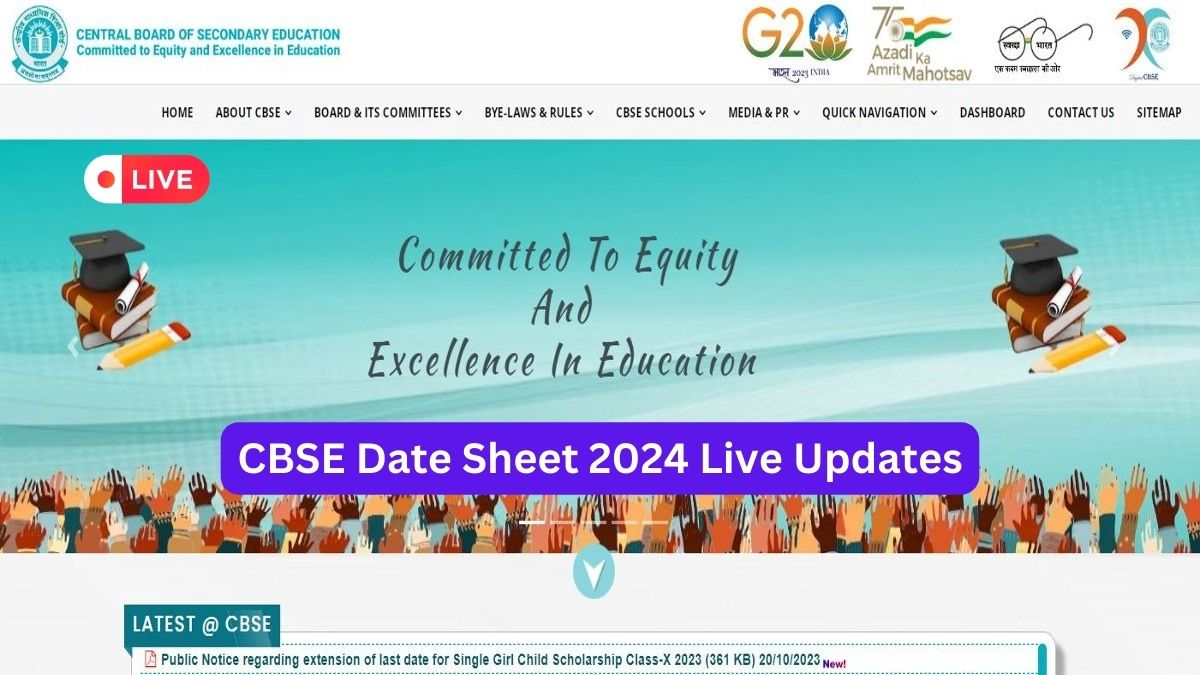 CBSE Exam Date 2024 Live Updates CBSE Class 10, 12 Date Sheet To Be