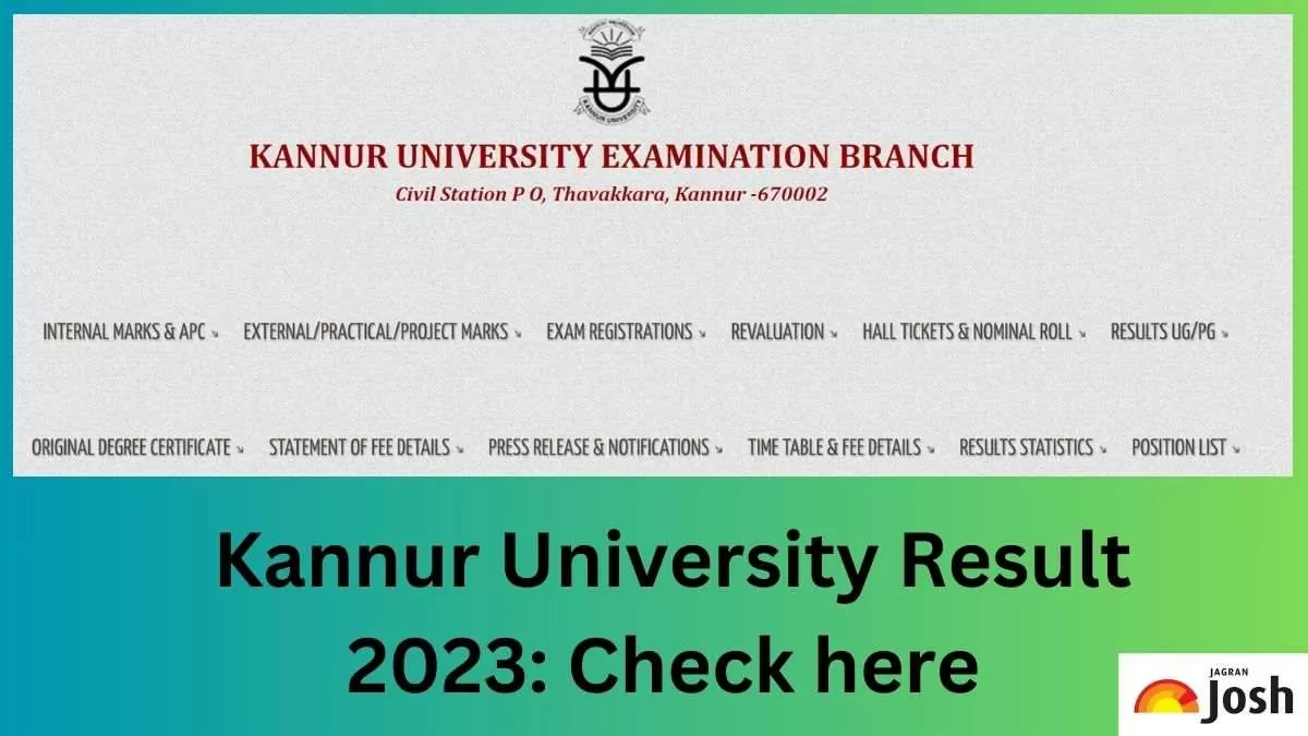 Kannur University Result 2023 OUT at kannuruniversity.ac.in