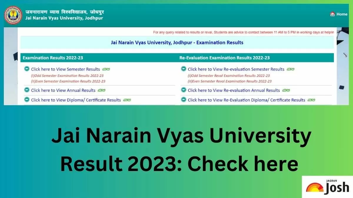 Get the Direct Link to Download JNVU Result 2023 PDF here.