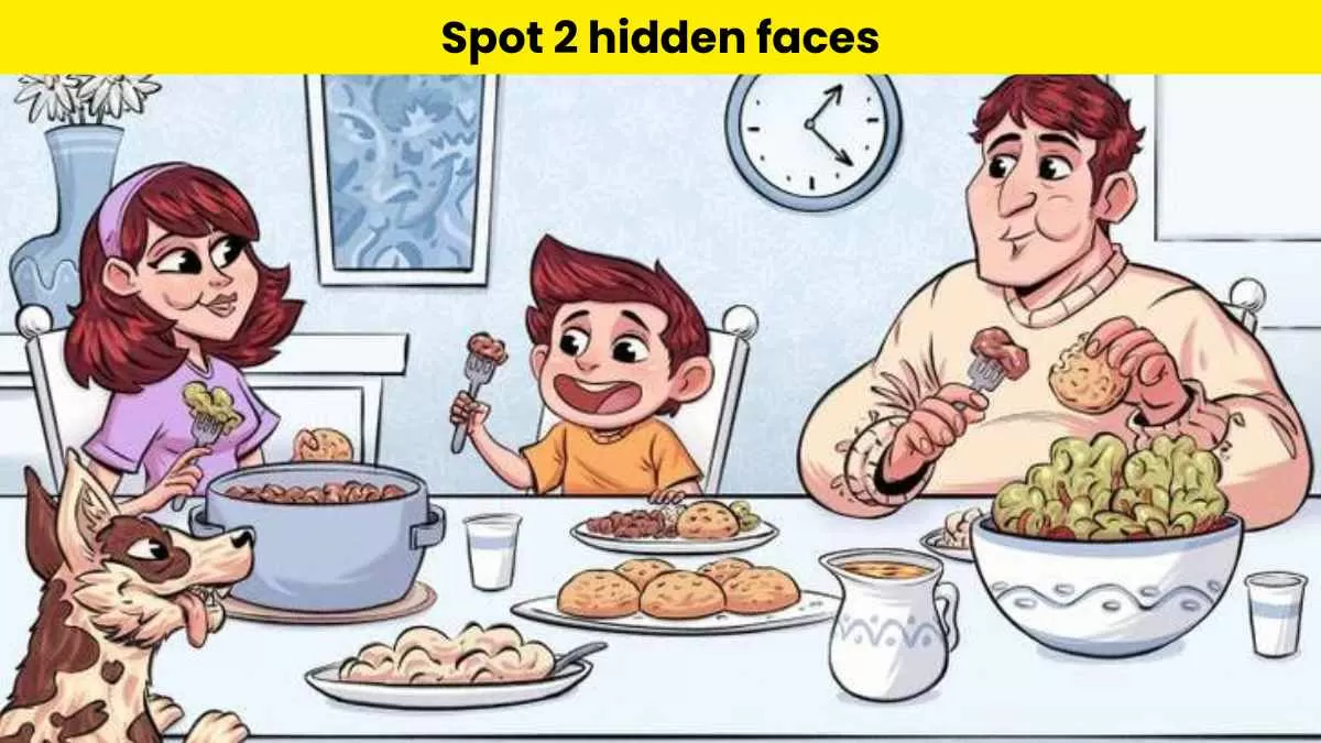 Can you spot 2 hidden faces in this brain teaser?                    