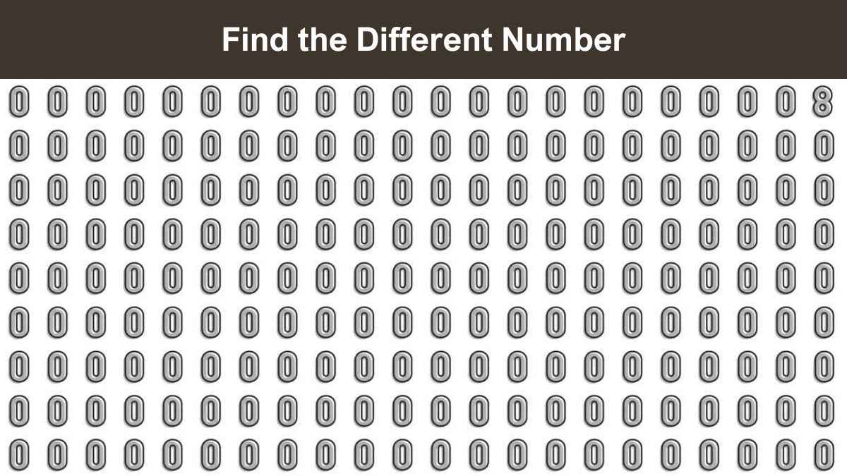 People with highly attentive eyes can spot the different number in the picture in 4 seconds!