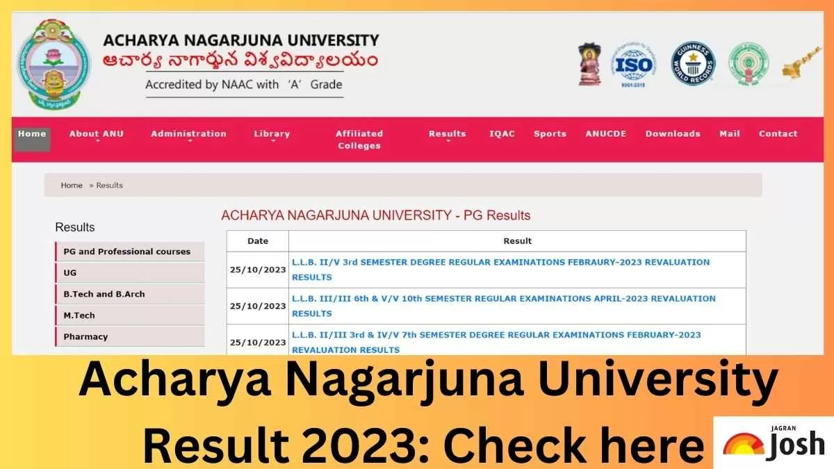 Get the Direct link to download Acharya Nagarjuna University Result 2023 PDF here.