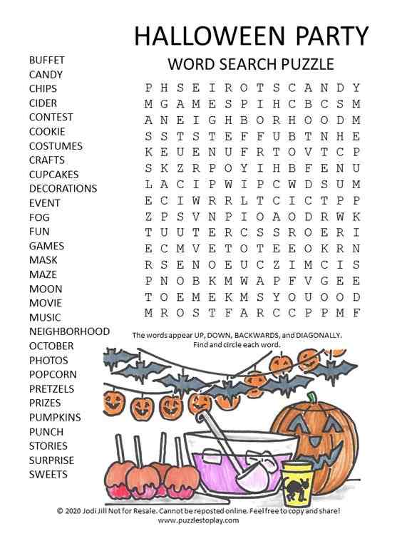 Halloween Word Puzzle Games