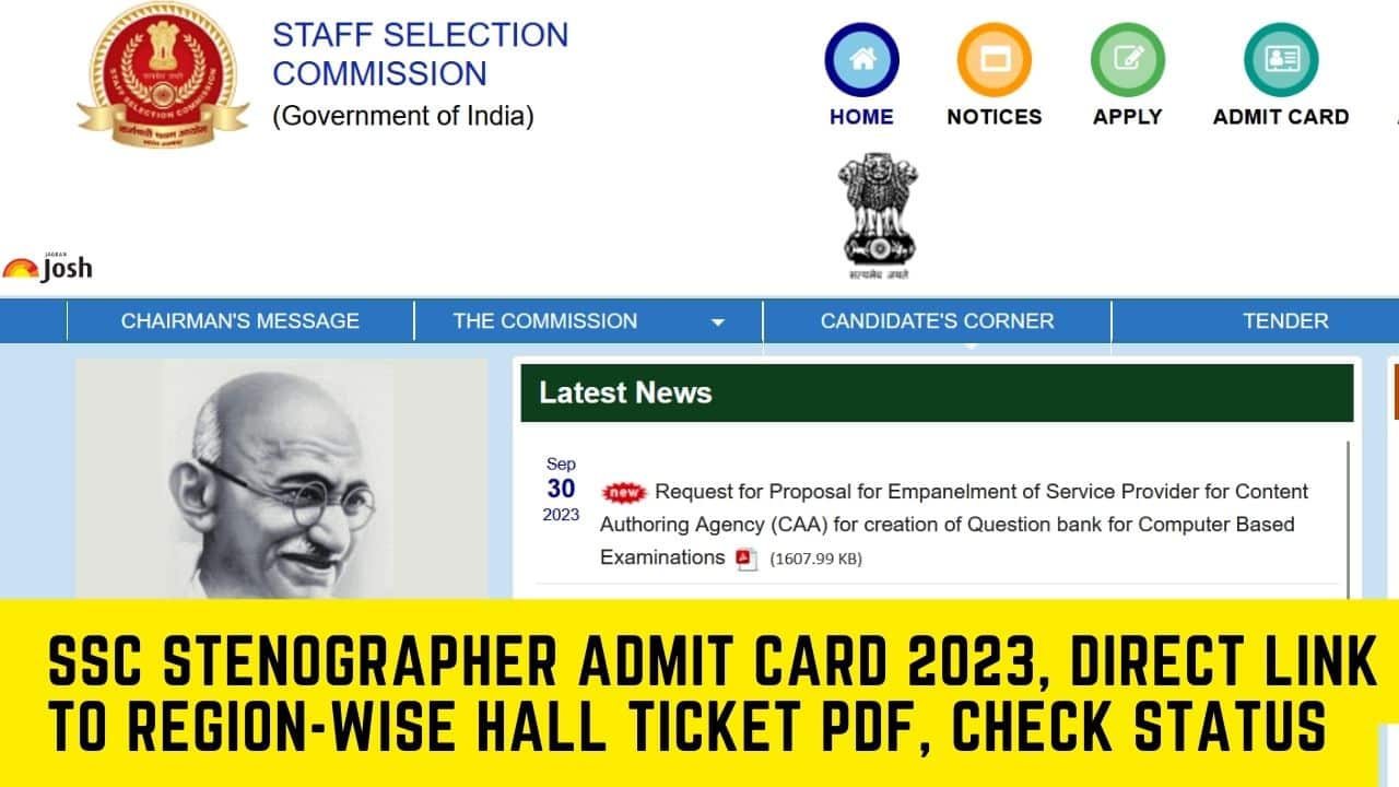 SSC Stenographer Admit Card 2023, Direct Download Link for Region-wise Hall Ticket PDF, Check Status