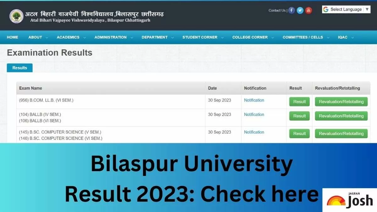Get the direct link to download Bilaspur University Result 2023 PDF here.