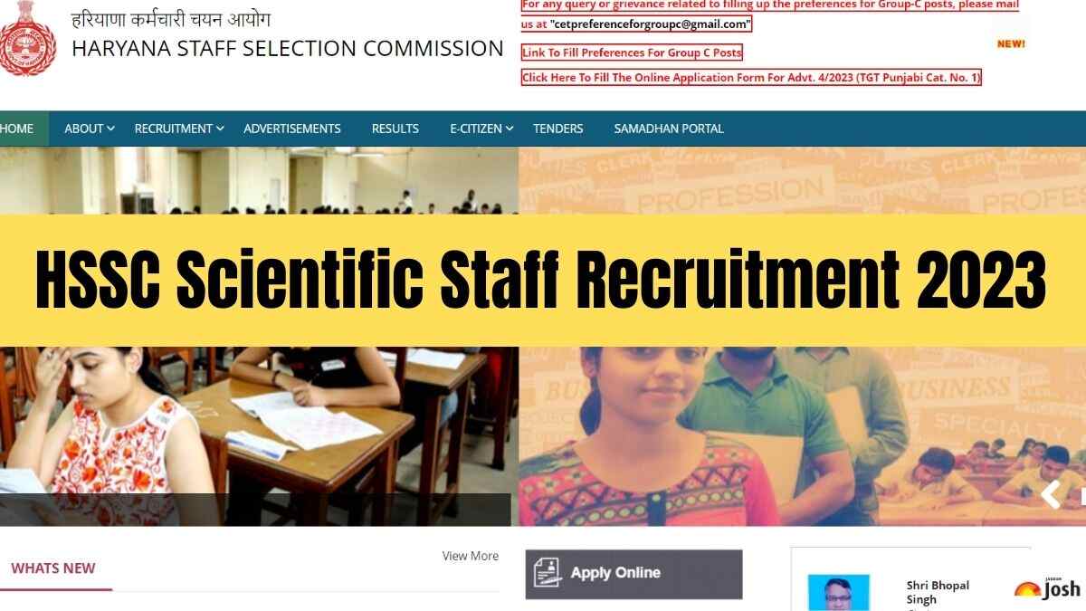 HSSC Recruitment 2023: Apply Online for 53 Scientific Staff Posts