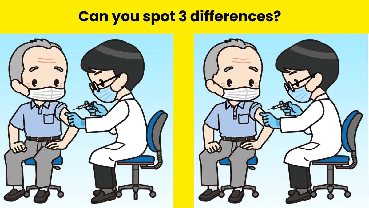 Can you spot 3 differences between the two doctor pictures within 8 seconds?