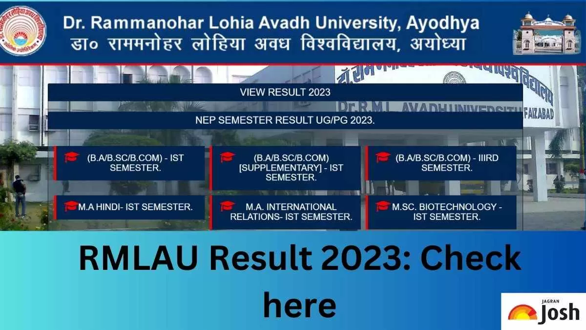 RMLAU Result 2023 OUT At Rmlau.ac.in; Direct Link To Download UG, PG ...