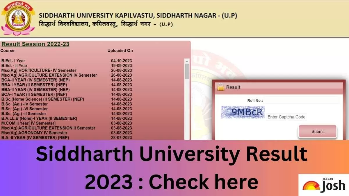 Get the direct link to download Siddharth University Result 2023 PDF here.