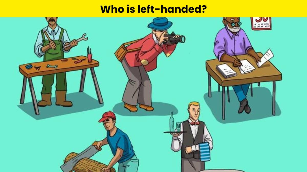 Only true detective brains can spot the left-handed person in 7 seconds.