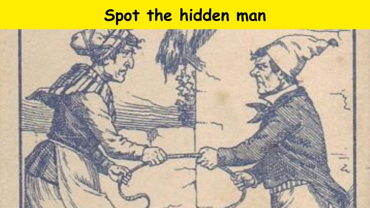 Only excellent observers can spot the man hidden in the couple fighting picture within 6 seconds. 