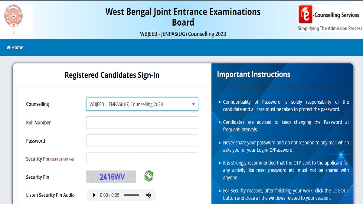 WBJEE JENPAS Counselling Round 2 allotment result