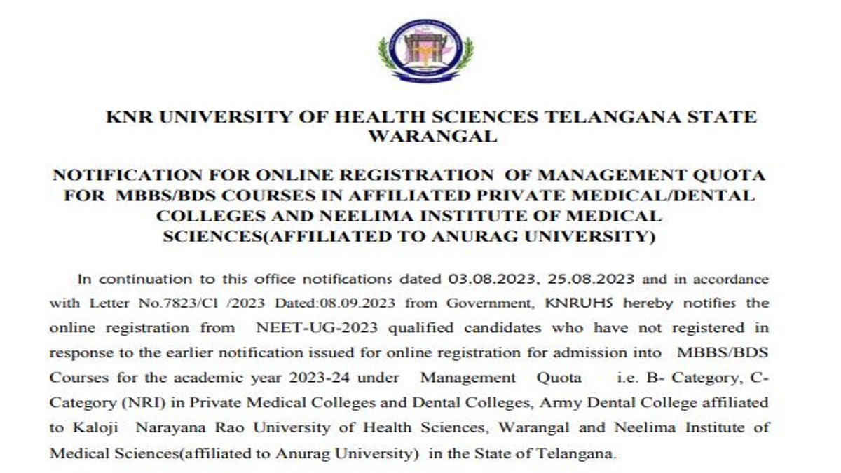 Telangana NEET UG 2023