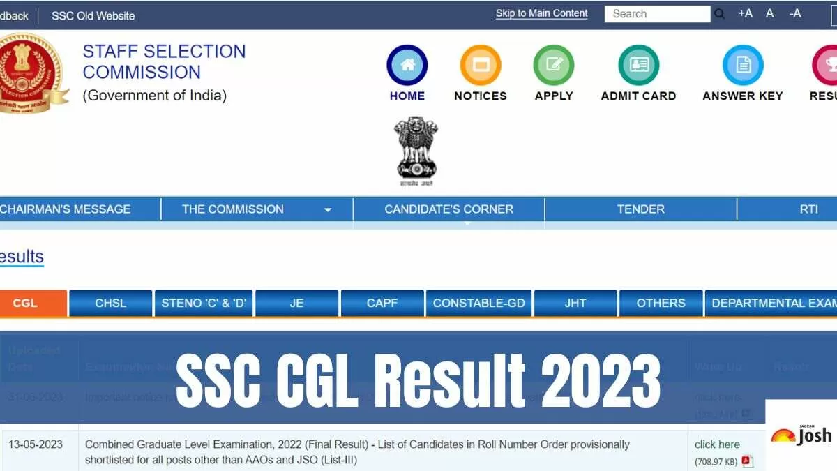 SSC CGL Result 2023: CGL Tier 1 Merit List PDF, Release Date, Tier 2 ...