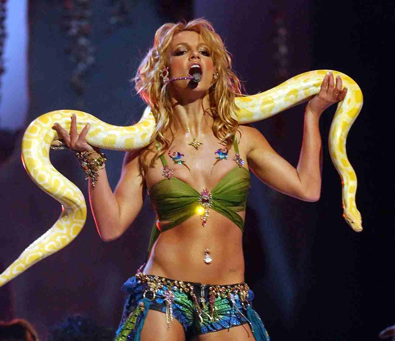 Britney Spears performed with a snake