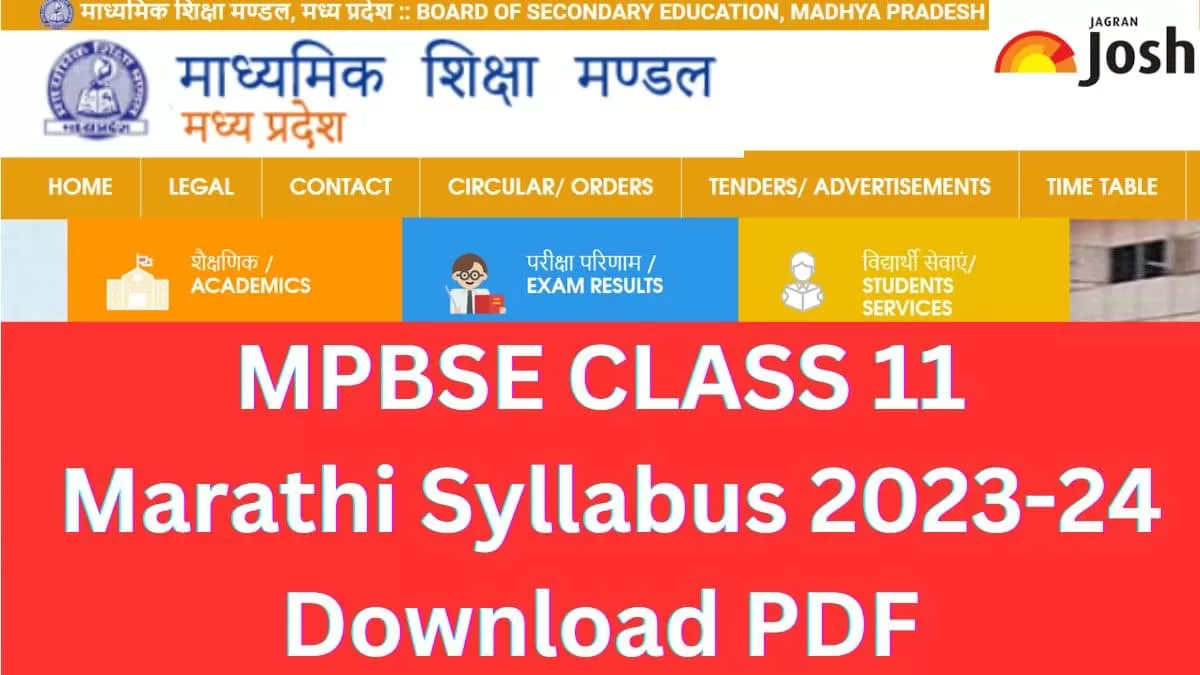 MP Board 11th Marathi Syllabus 2023-24: Download Revised MPBSE Marathi Syllabus PDF