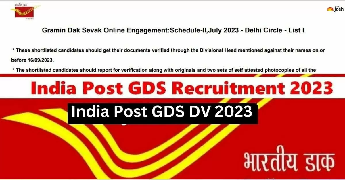 Get all the details of India Post GDS Document Verification 2023 date here