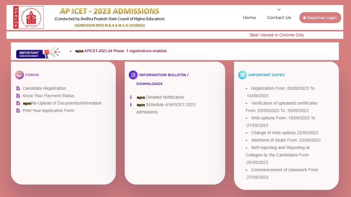 AP ICET Counselling Registration 2023