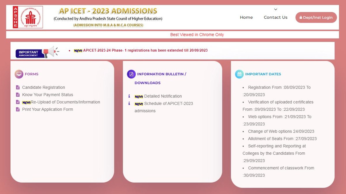 AP ICET 2023 Counselling Registration 