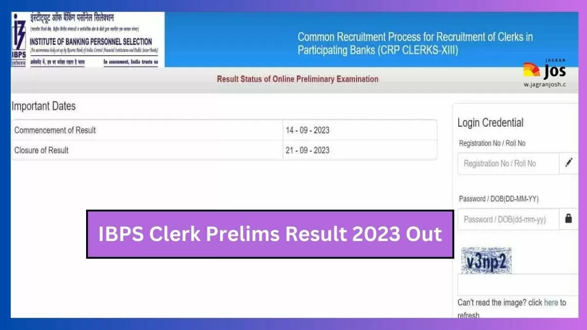 IBPS Clerk Result 2023 Out: आईबीपीएस क्लर्क प्रीलिम्स परीक्षा रिजल्ट लिंक यहां से प्राप्त करें
