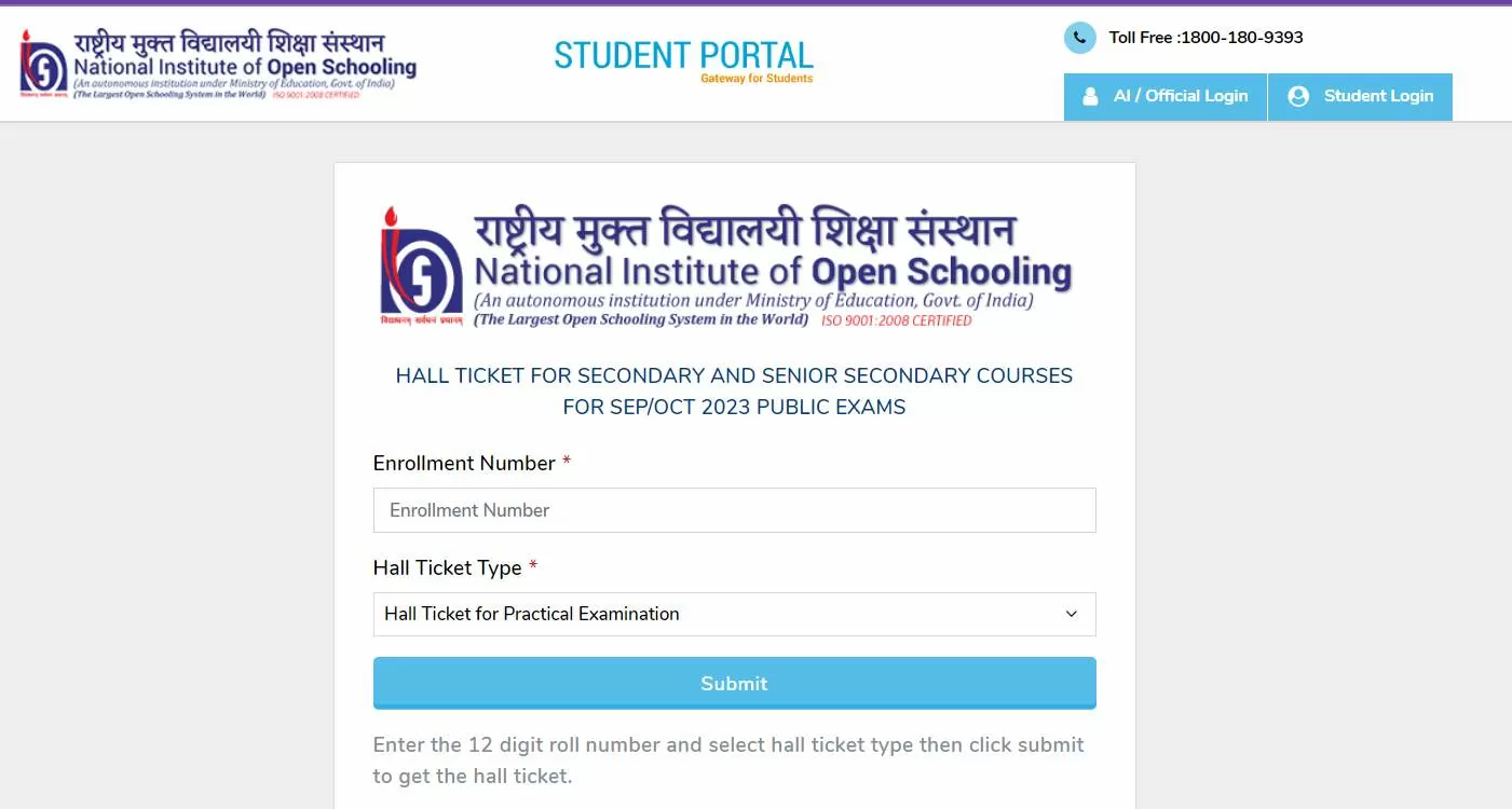 NIOS 10th, 12th Hall Ticket 2023 Out: 10वीं, 12वीं एडमिट कार्ड डाउनलोड लिंक यहां देखें