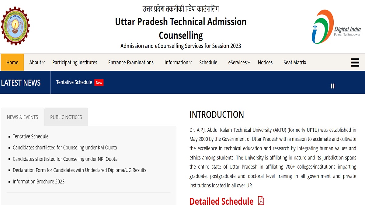 AKTU UPTAC Counselling 2023 Round 1 Choice Filling Begins Today at