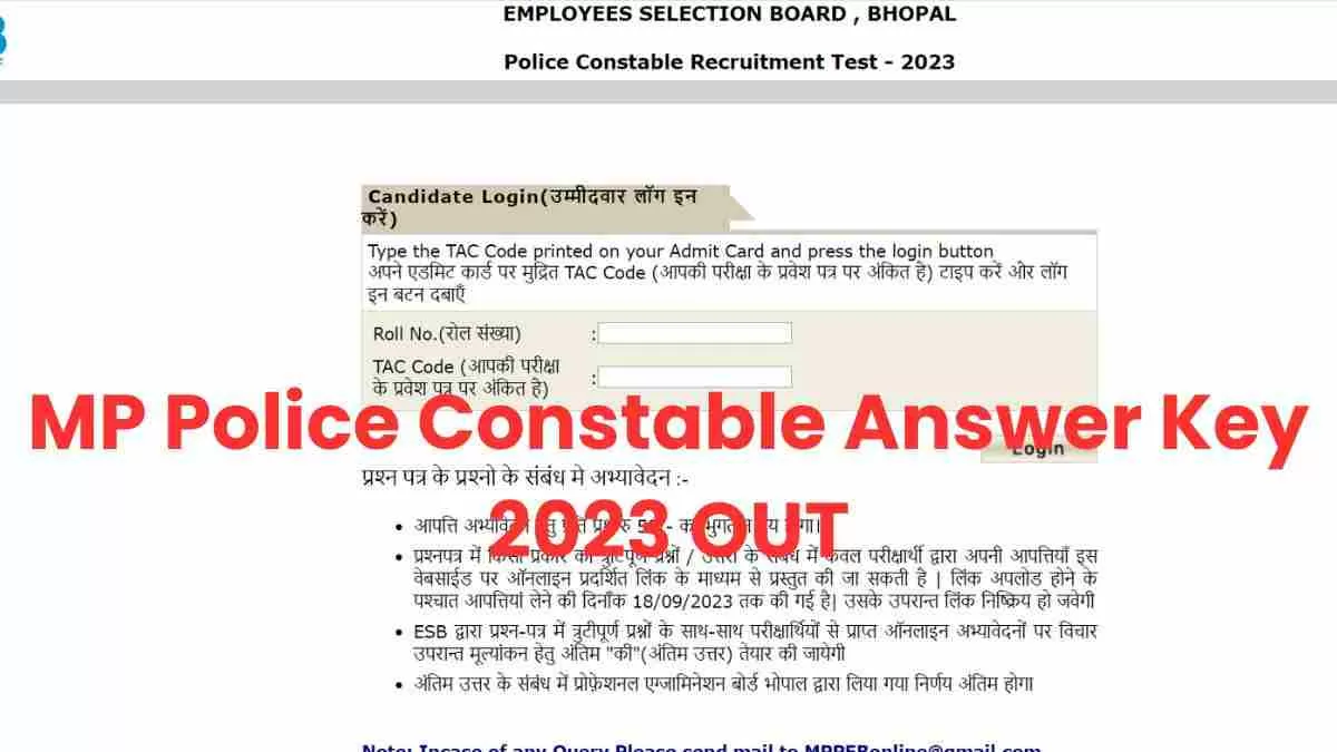 मध्य प्रदेश कमर्चारी चयन मंडल जारी हो गई हैI  