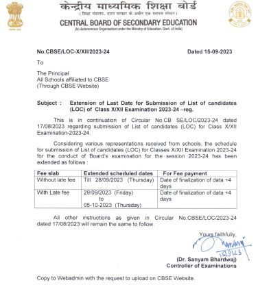 CBSE LOC 2024