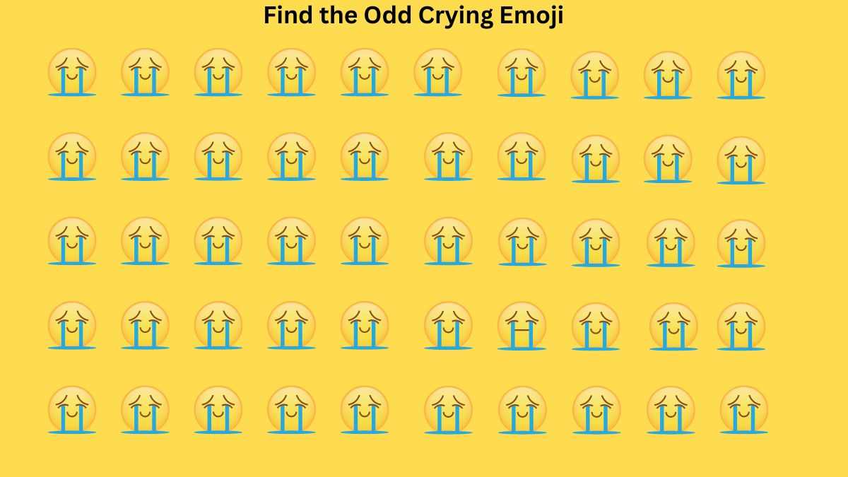 Brain Teaser: Can you spot the odd one out among these crying face emojis within 3 seconds?