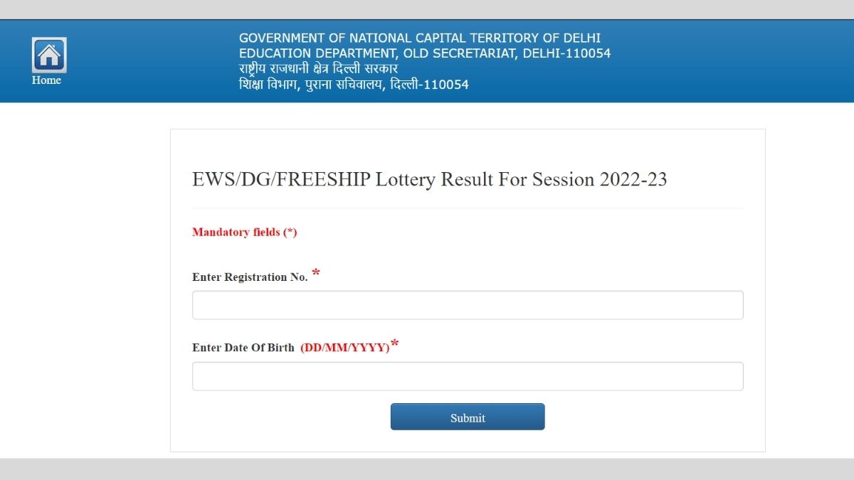 Delhi EWS Admission Result 2022 Declared, Check Delhi School Selection Status under EWS Category on edudel.nic.in