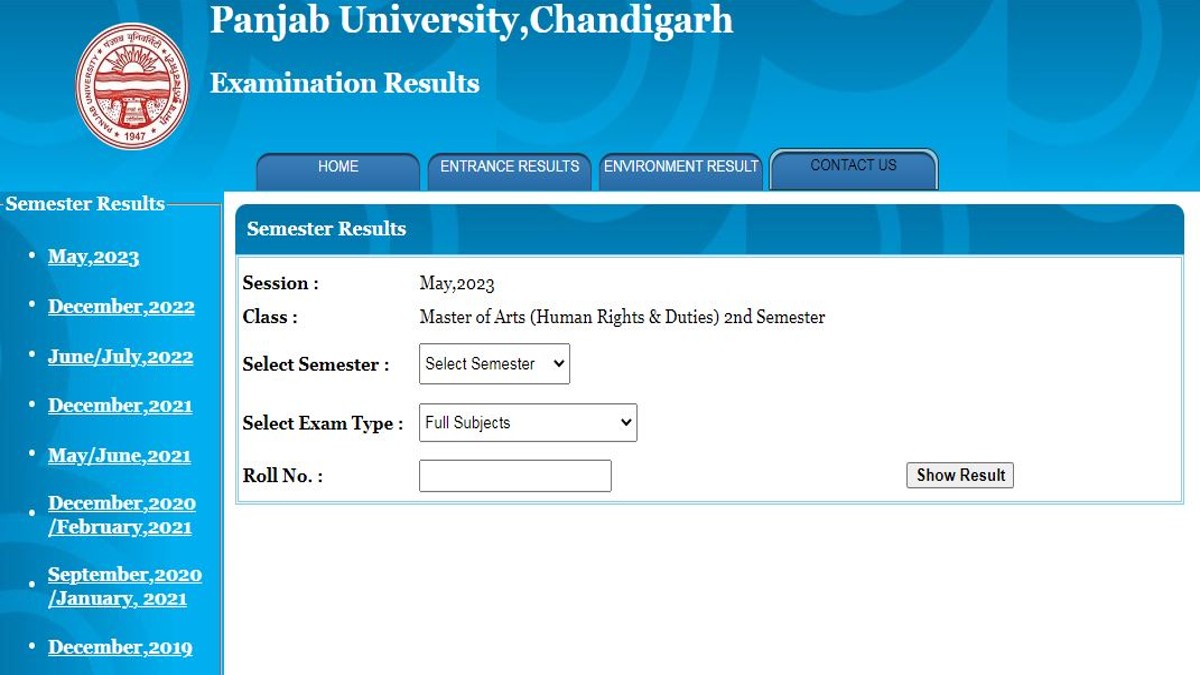 Panjab University Result 2023
