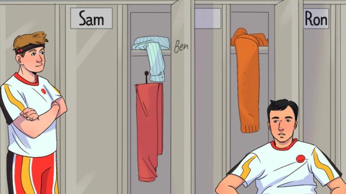 Puzzle for Testing Your IQ: Only a Sharp Brain Can Spot Who is Ben in the Locker Room Picture within 7 secs!