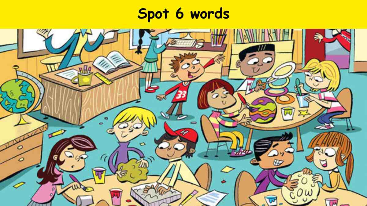 Can you spot 6 words hidden in the classroom within 24 seconds? 